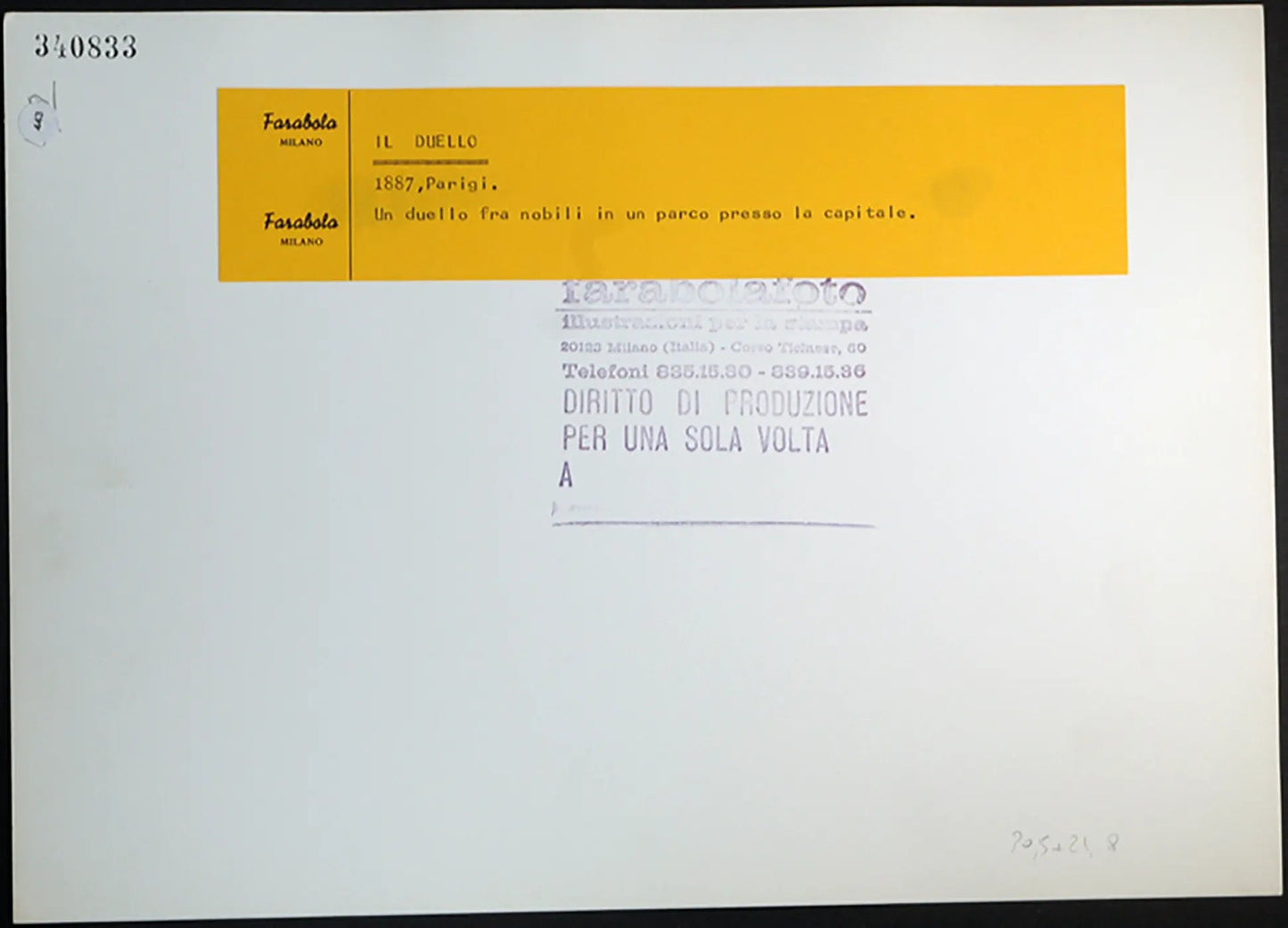 Parigi Duello tra nobili 1887 Ft 443 - Stampa 30x24 cm - Farabola Stampa ai sali d'argento