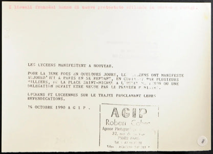 Parigi Manifestazione liceali 1990 Ft 1191 - Stampa 21x15 cm - Farabola Stampa ai sali d'argento