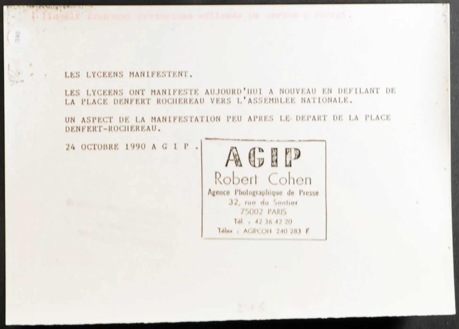 Parigi Proteste Liceali 1990 Ft 1380 - Stampa 21x15 cm - Farabola Stampa ai sali d'argento