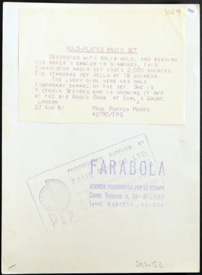 Radio ricoperta di diamanti 1961 Ft 1125 - Stampa 20x15 cm - Farabola Stampa ai sali d'argento