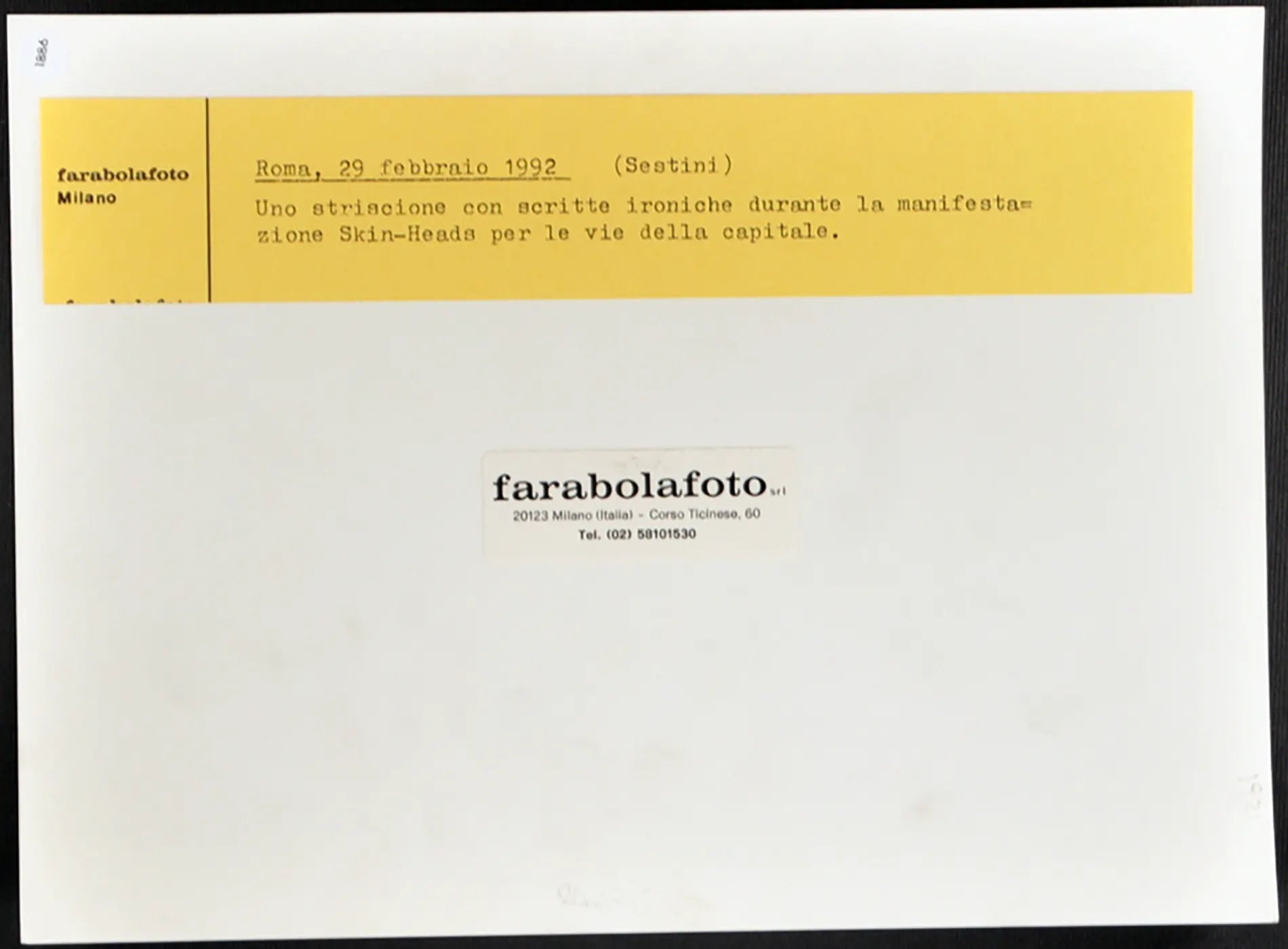 Roma Manifestazione 1992 Ft 1886 - Stampa 24x18 cm - Farabola Stampa ai sali d'argento