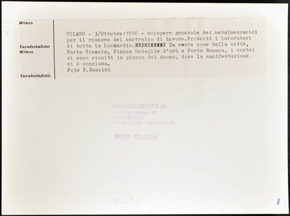 Sciopero generale metalmeccanici 1990 Ft 1888 - Stampa 24x18 cm - Farabola Stampa ai sali d'argento