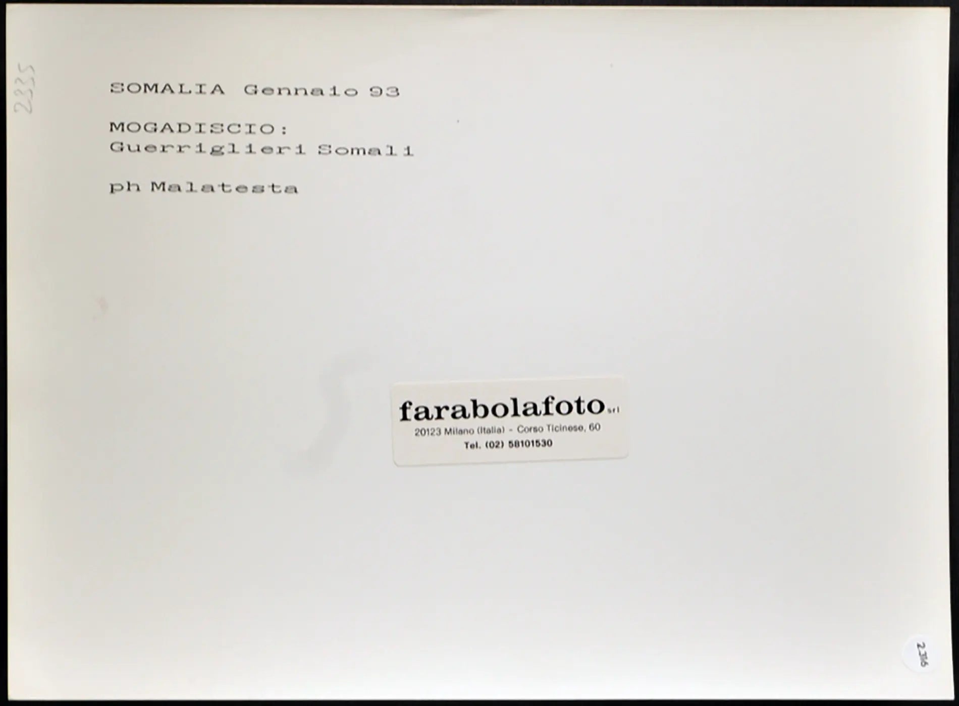 Somalia Guerriglieri 1993 Ft 2316 - Stampa 24x18 cm - Farabola stampa ai sali d'argento