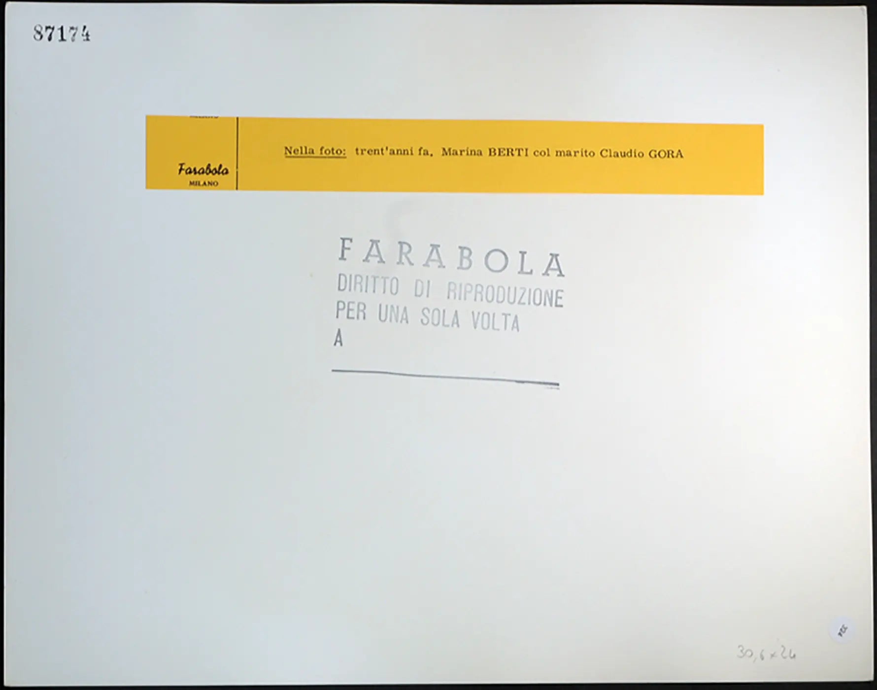 Marina Berti e Claudio Gora Ft 332 - Stampa 30x24 cm - Farabola Stampa ai sali d'argento