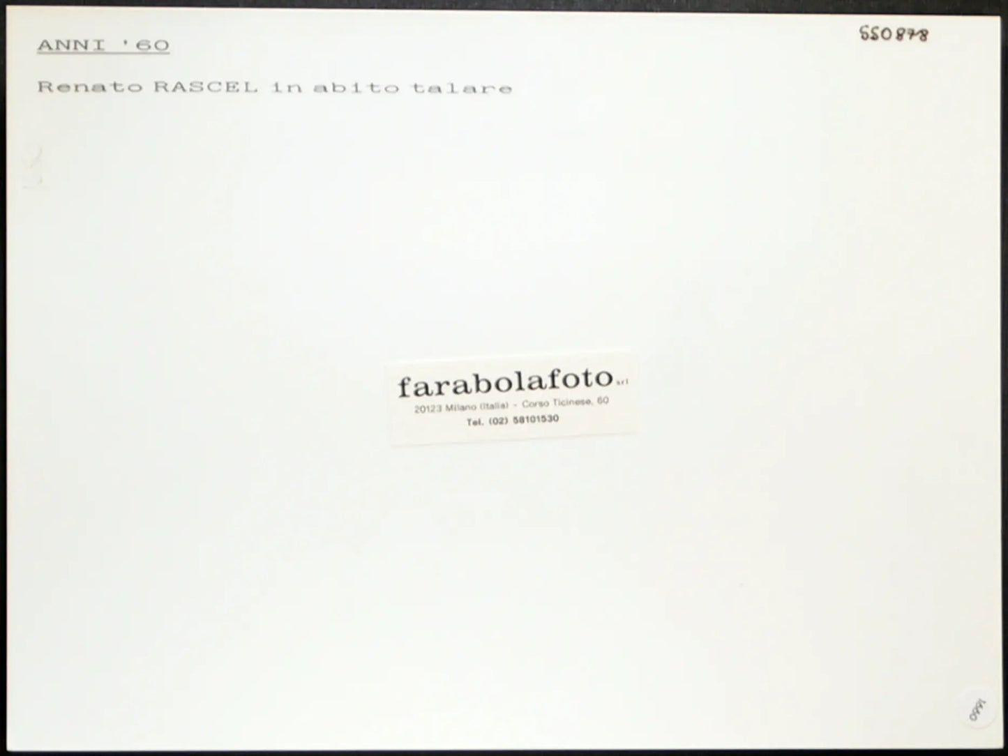 Renato Rascel anni 60 Ft 1660 - Stampa 24x18 cm - Farabola Stampa ai sali d'argento