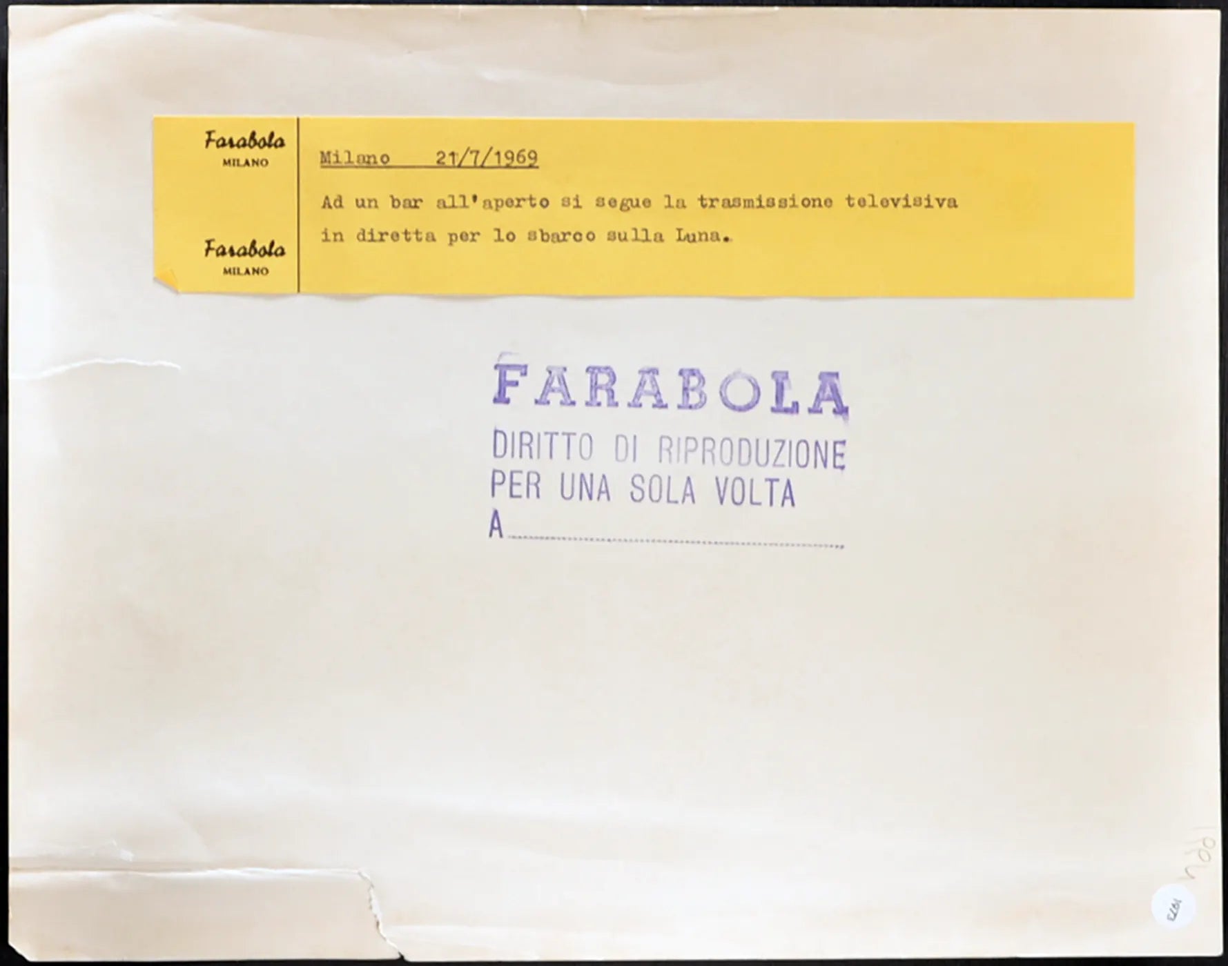 Diretta sbarco sulla Luna 1969 Ft 1973 - Stampa 21x27 cm - Farabola Stampa ai sali d'argento