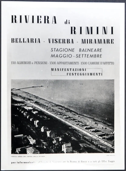 Veduta della riviera romagnola anni 30 Ft 1837 - Stampa 24x18 cm - Farabola Stampa ai sali d'argento