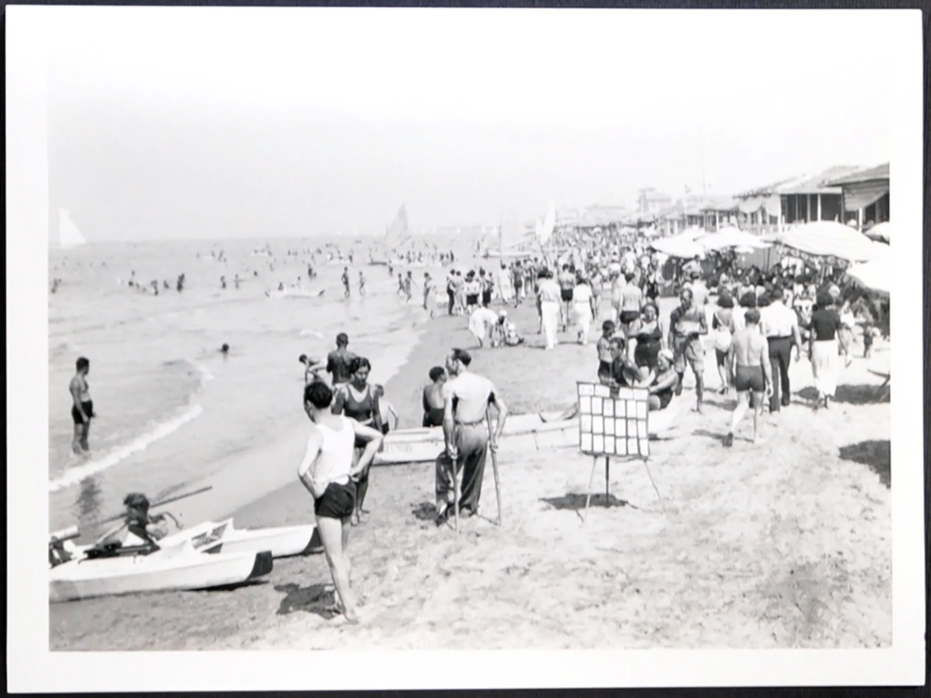 Viareggio Spiaggia anni 30 Ft 1840 - Stampa 24x18 cm - Farabola Stampa ai sali d'argento